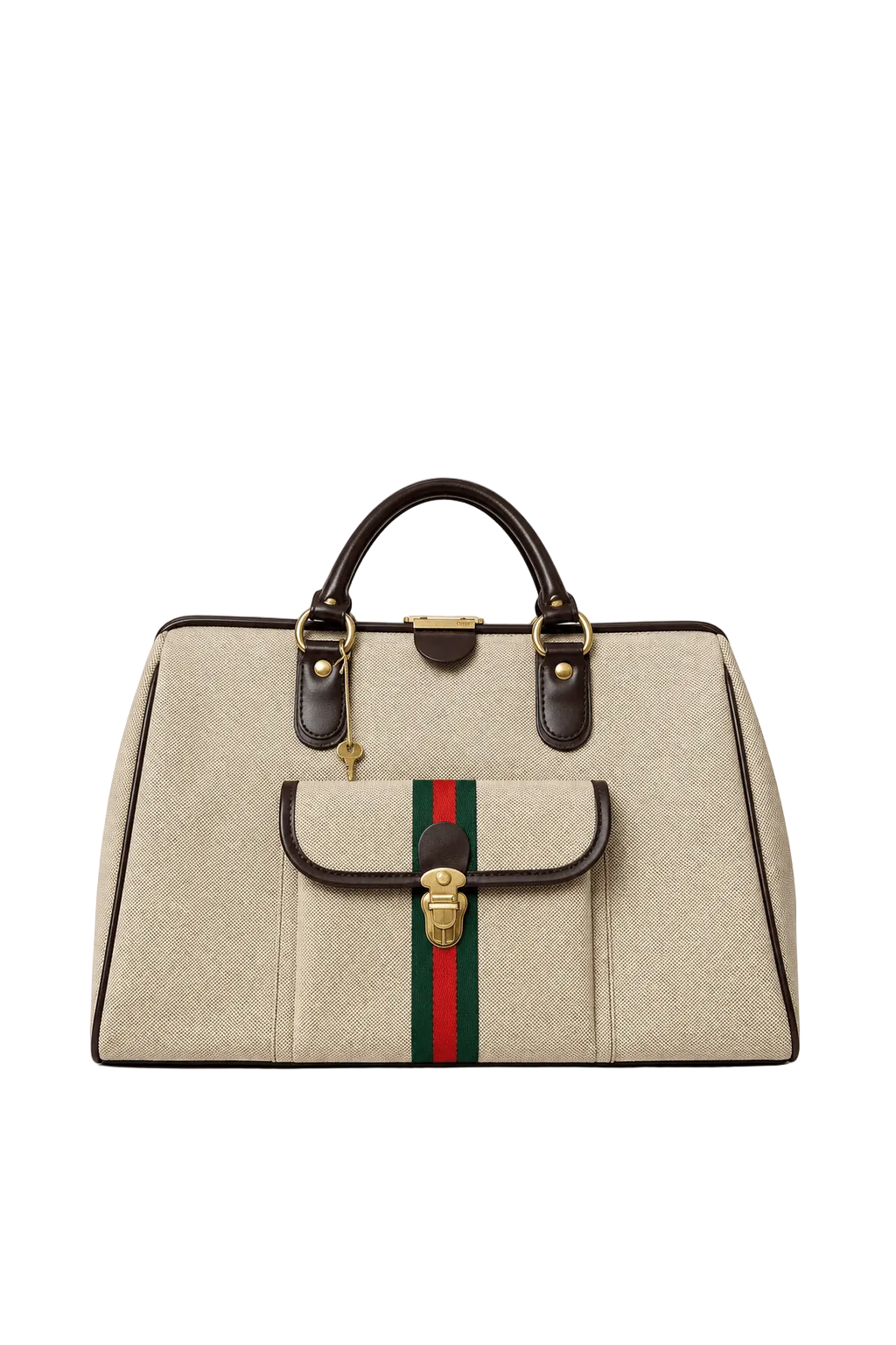 1980s Beige Canvas Bag - Front View