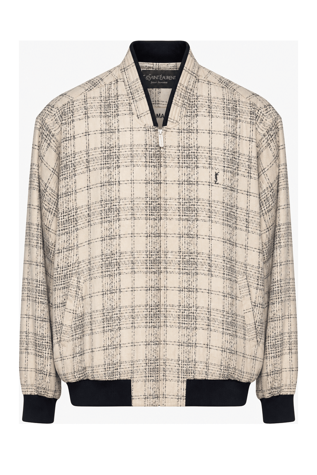 1980s Beige Wool Blend Jacket - Front View
