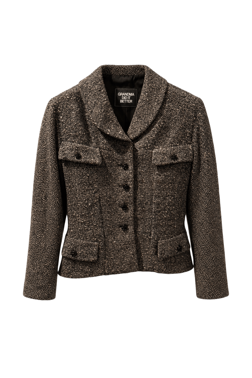 1950s Grey Wool Blend Blazer - Front View