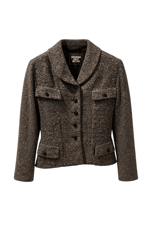 1950s Grey Wool Blend Blazer - Front View