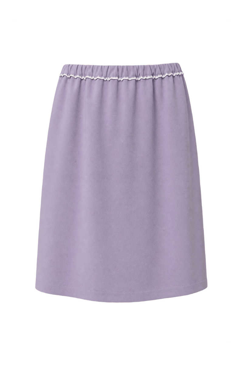 1970s Pastel Purple Polyester Skirt - Front View