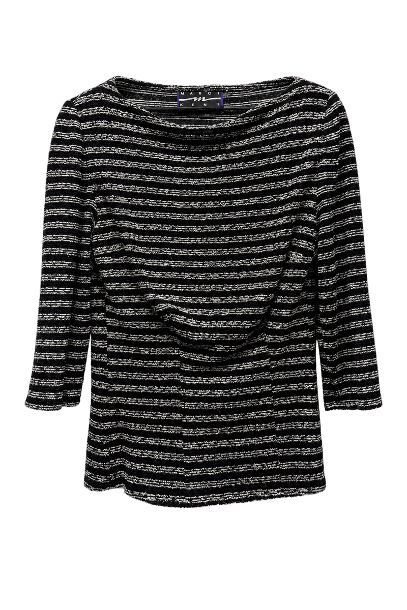 1980s Black Terrycloth Sweater - Front View