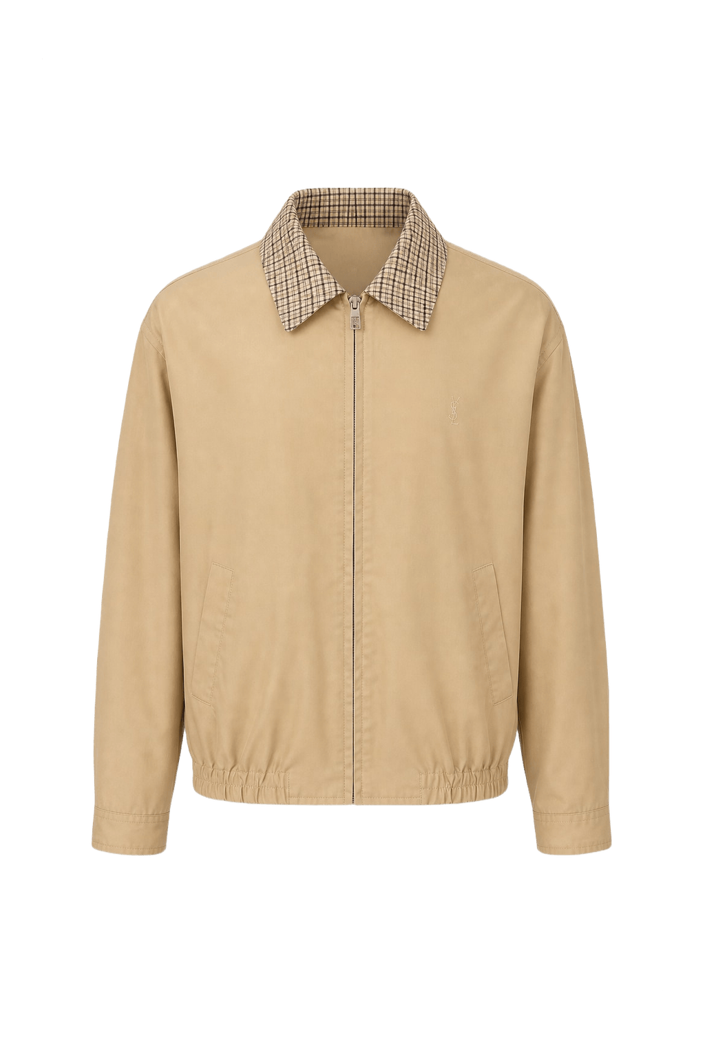 1980s Beige Cotton Blend Jacket - Front View