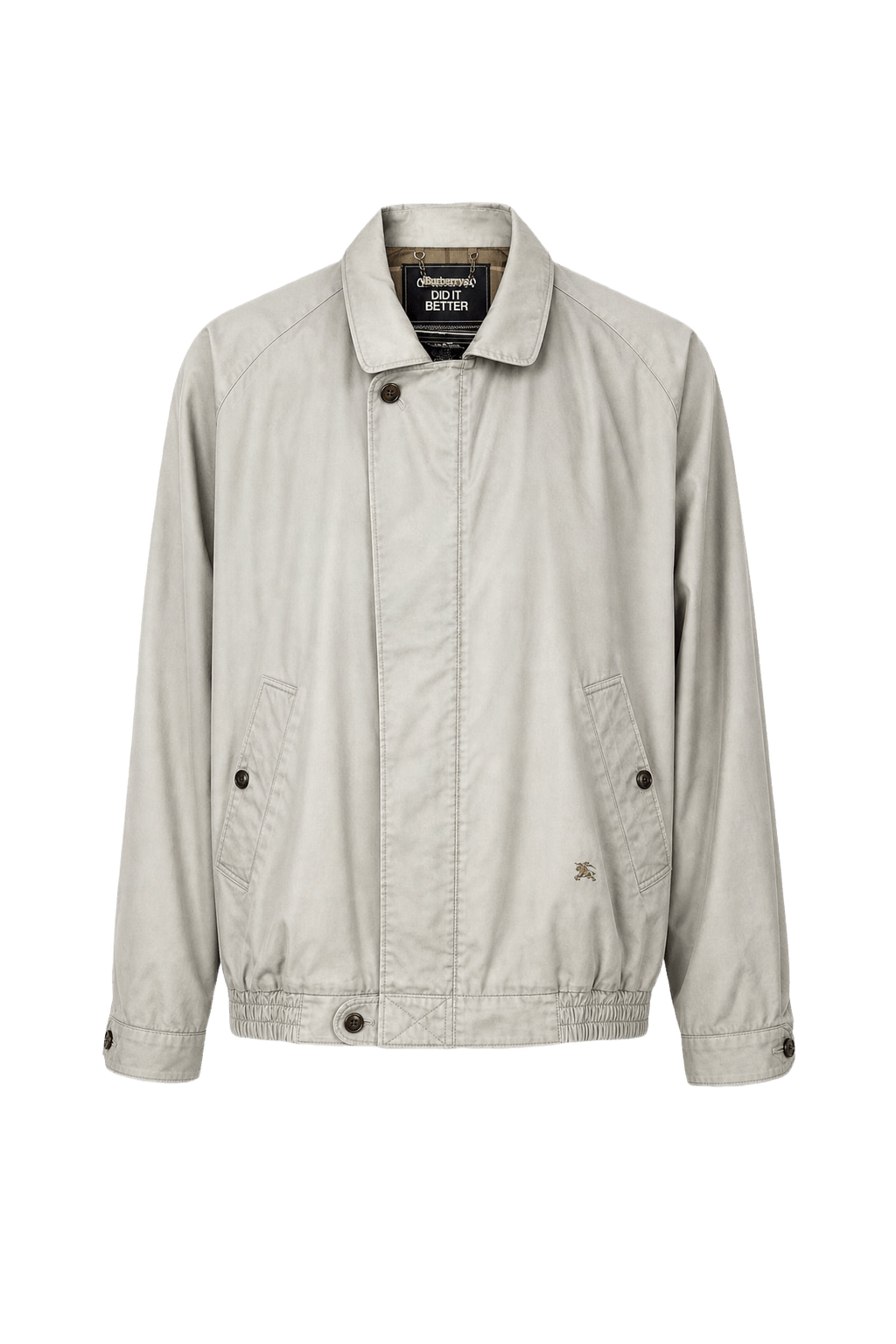 1990s Light Beige Cotton Blend Jacket - Front View