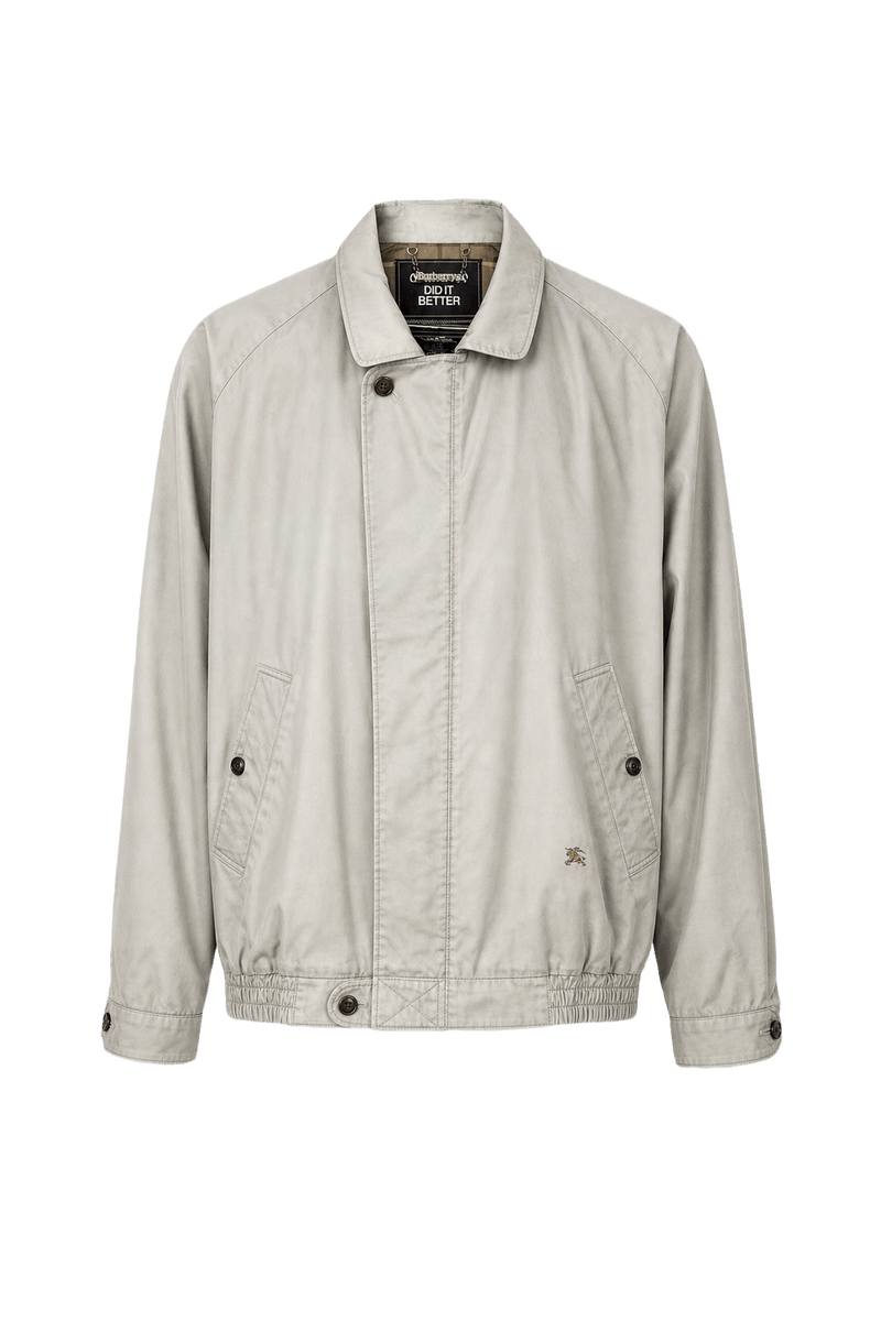 1990s Light Beige Cotton Blend Jacket - Front View