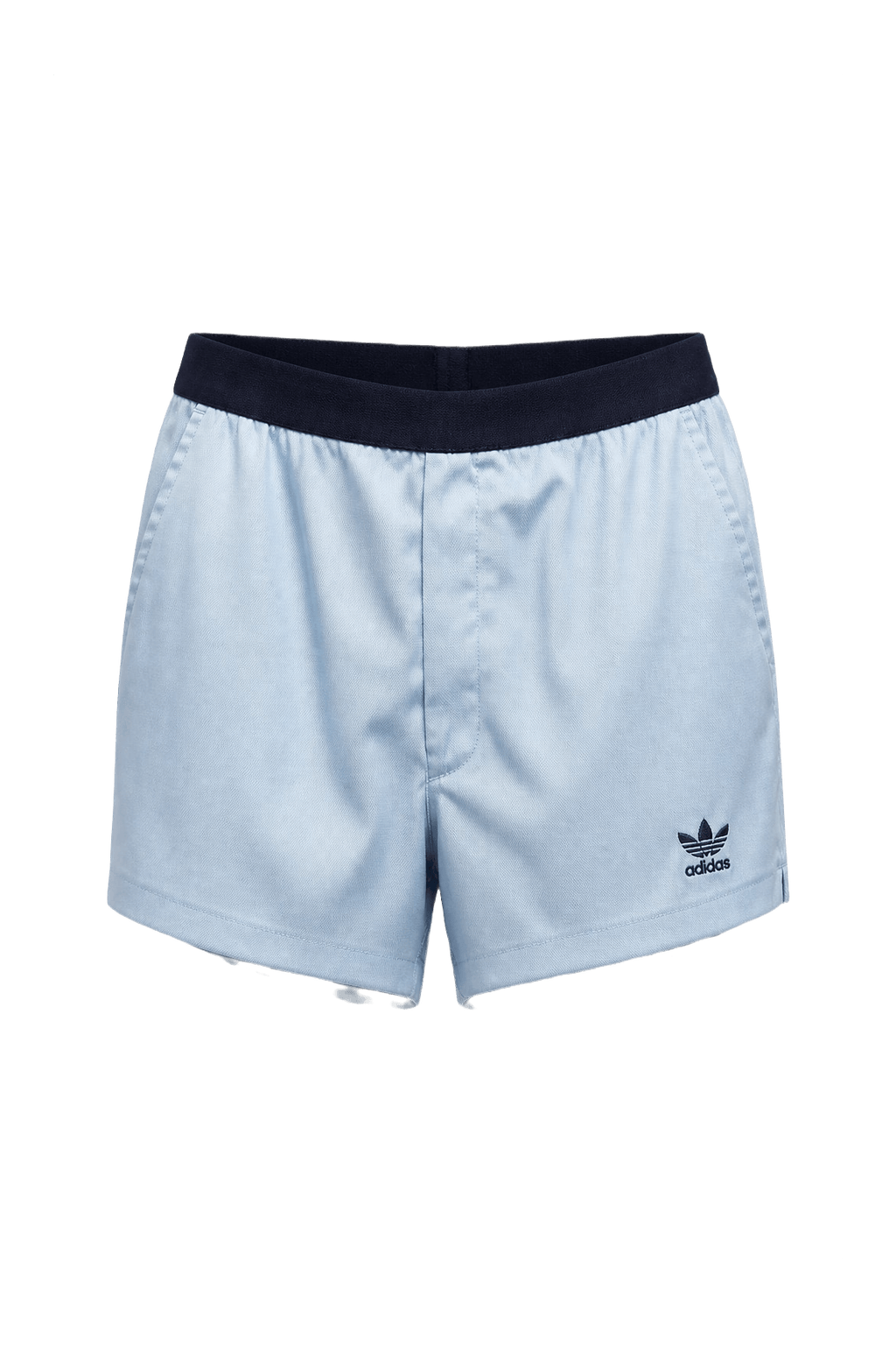 1970s Light Blue Cotton Shorts - Front View