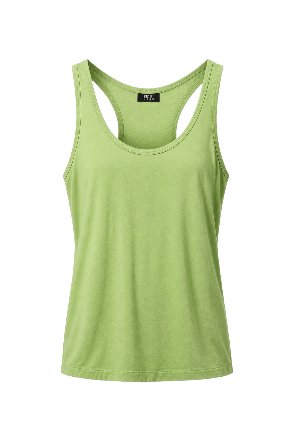 1990s Lime Green Cotton Tank Top - Front View