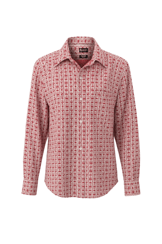 1970s Red Polyester Shirt - Front View