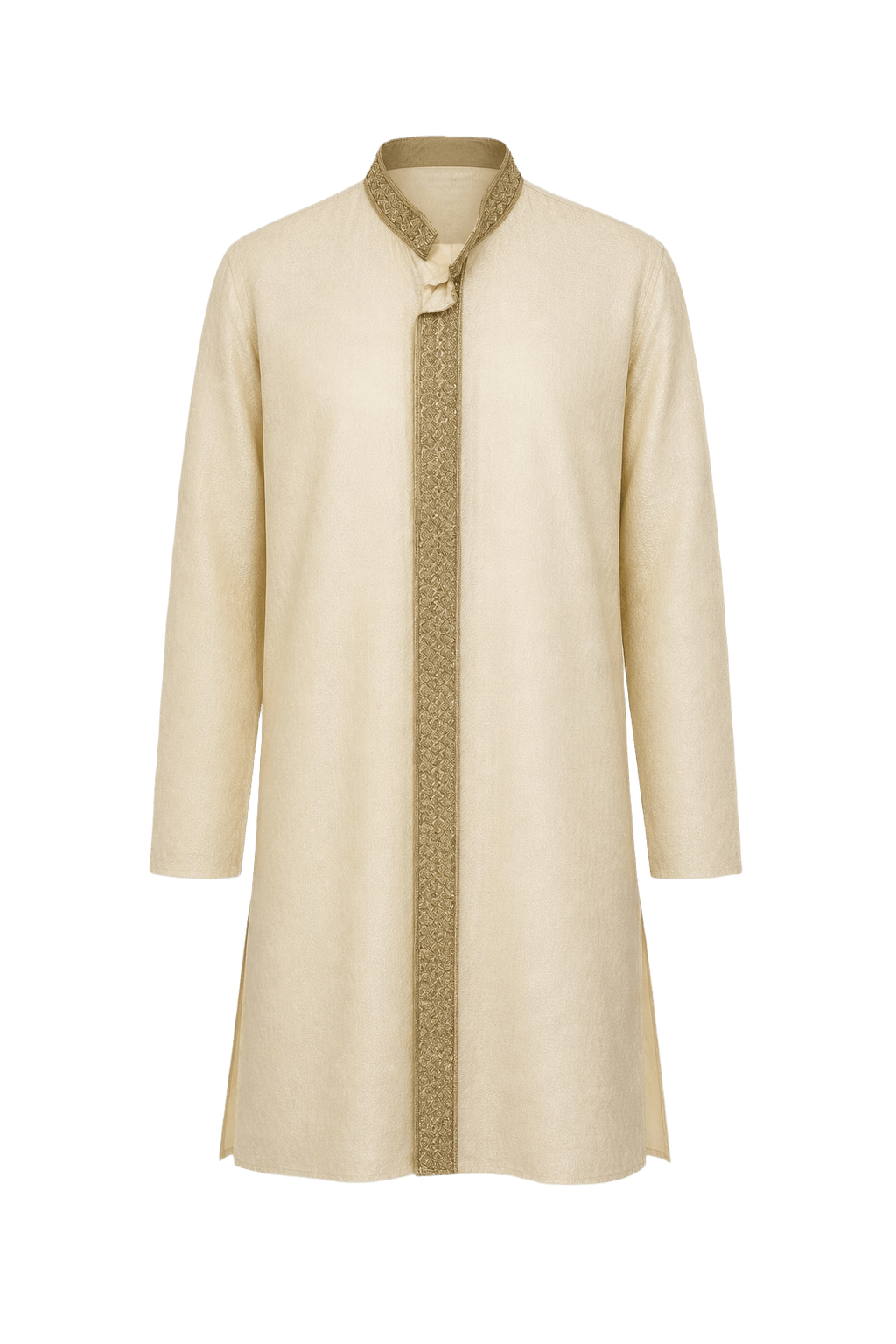1970s Cream Cotton Blend Shirt - Front View