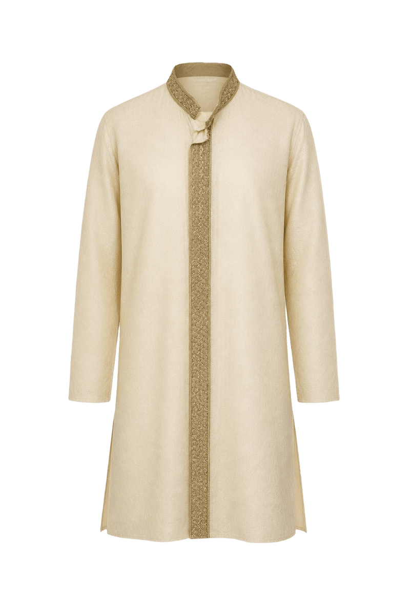 1970s Cream Cotton Blend Shirt - Front View