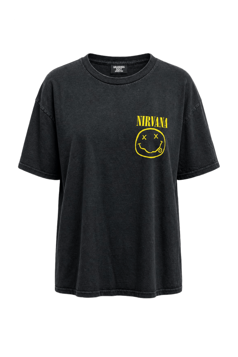 1990s Black Cotton T-Shirt - Front View