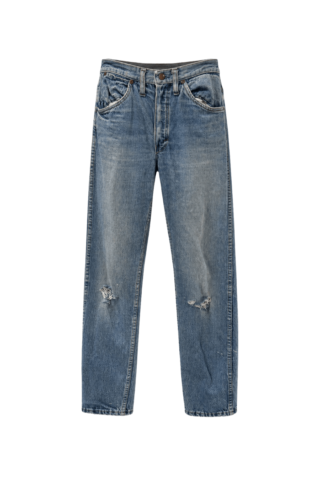 1980s Light Blue Denim Jeans - Front View
