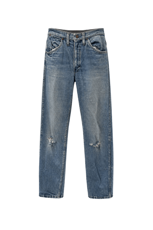 1980s Light Blue Denim Jeans - Front View