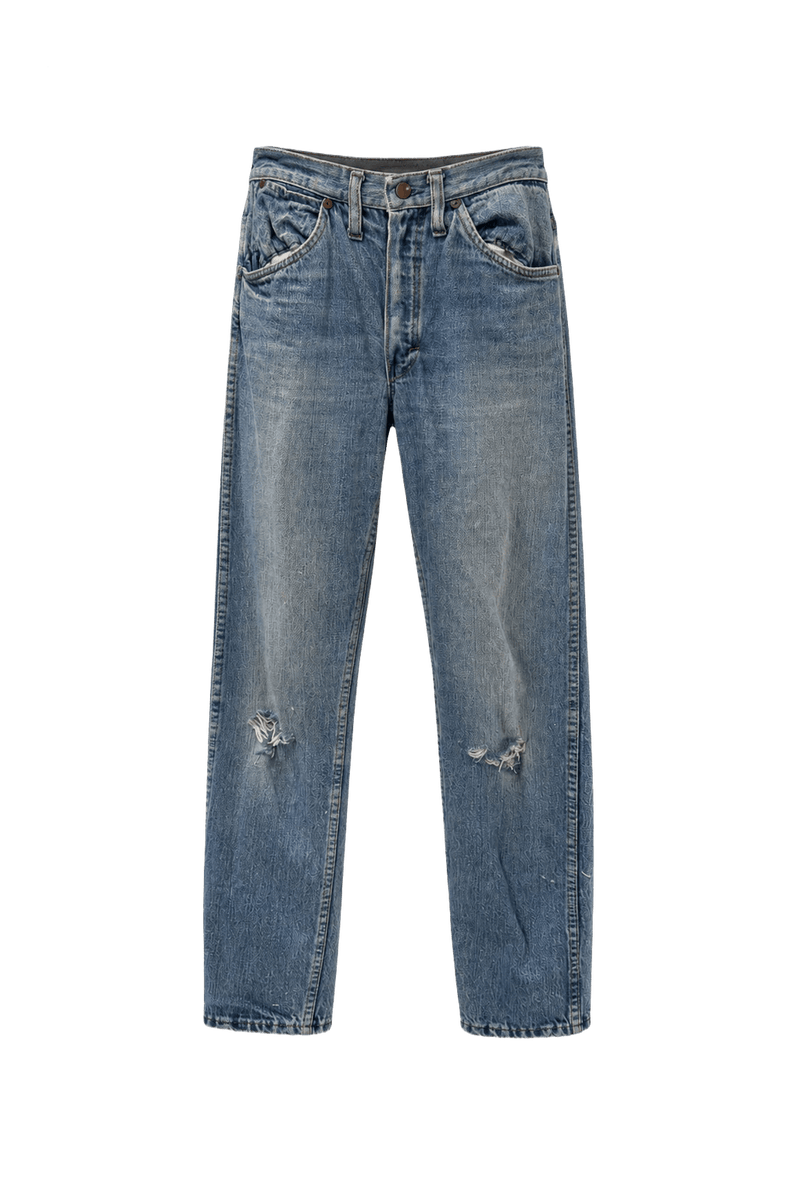 1980s Light Blue Denim Jeans - Front View