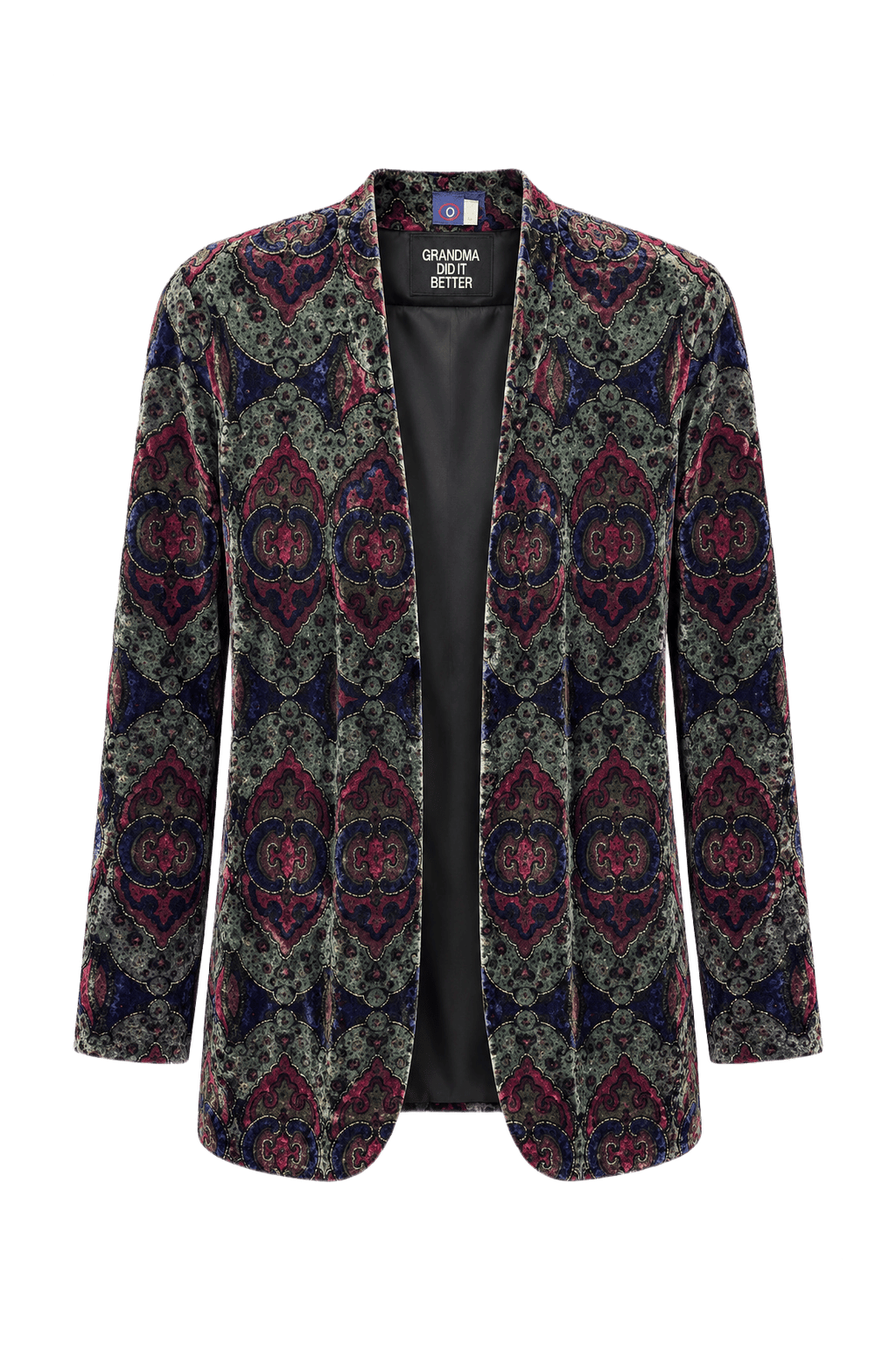 1990s Multicolor Velvet Jacket - Front View