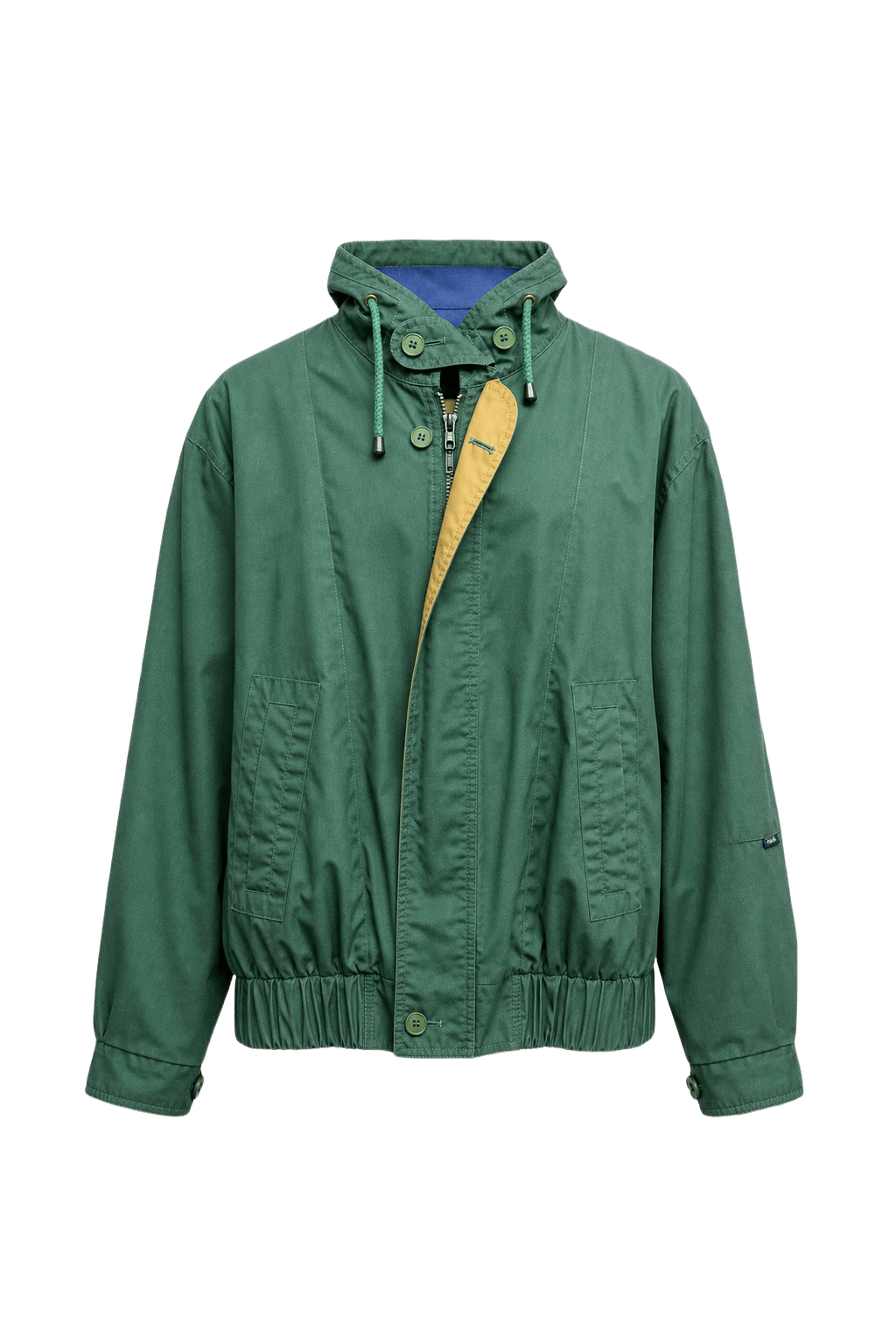 1980s Forest Green Polyester Jacket - Front View