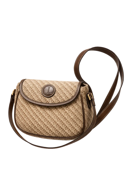 1970s Beige Canvas Bag - Front View