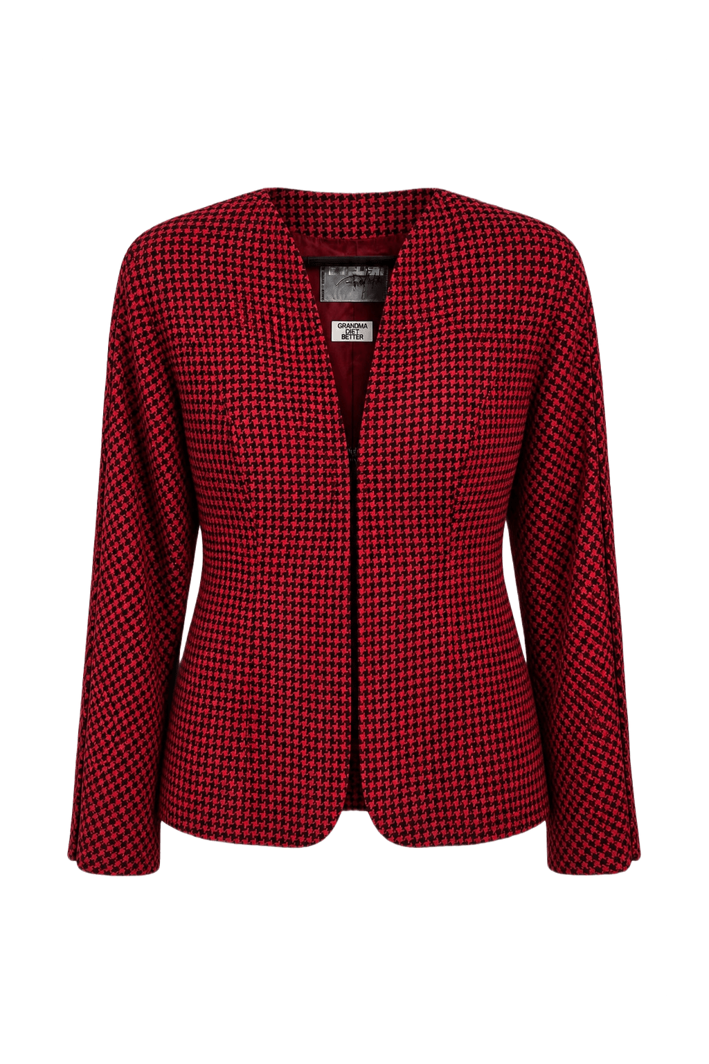 1980s Red Polyester Jacket - Front View
