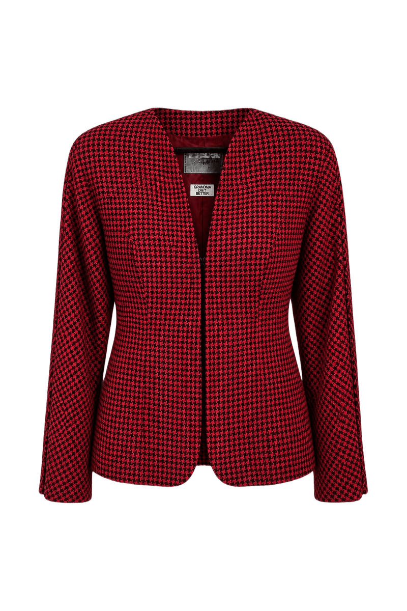 1980s Red Polyester Jacket - Front View