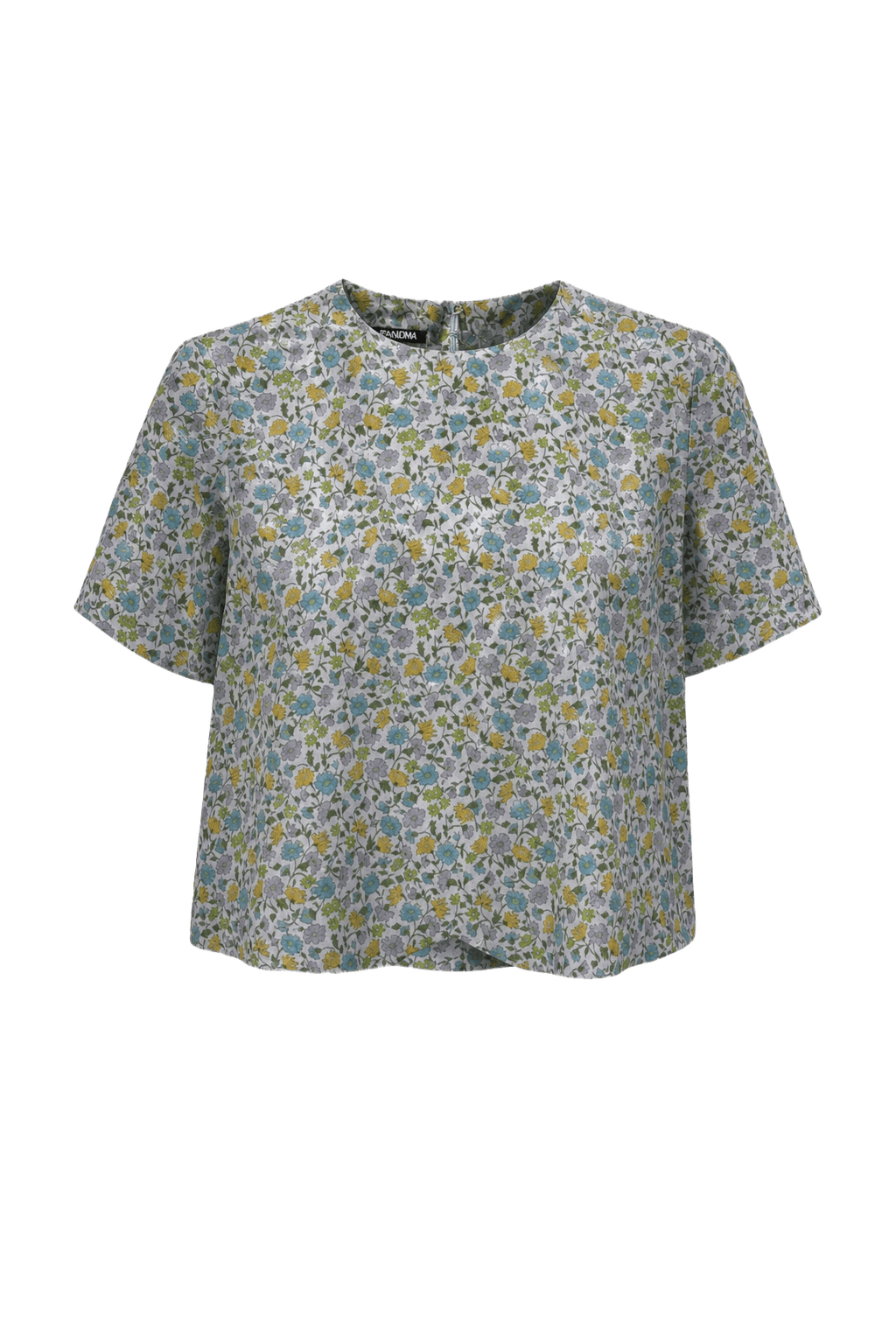 1960s Light Blue Cotton Blouse - Front View