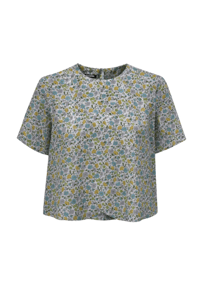 1960s Light Blue Cotton Blouse - Front View