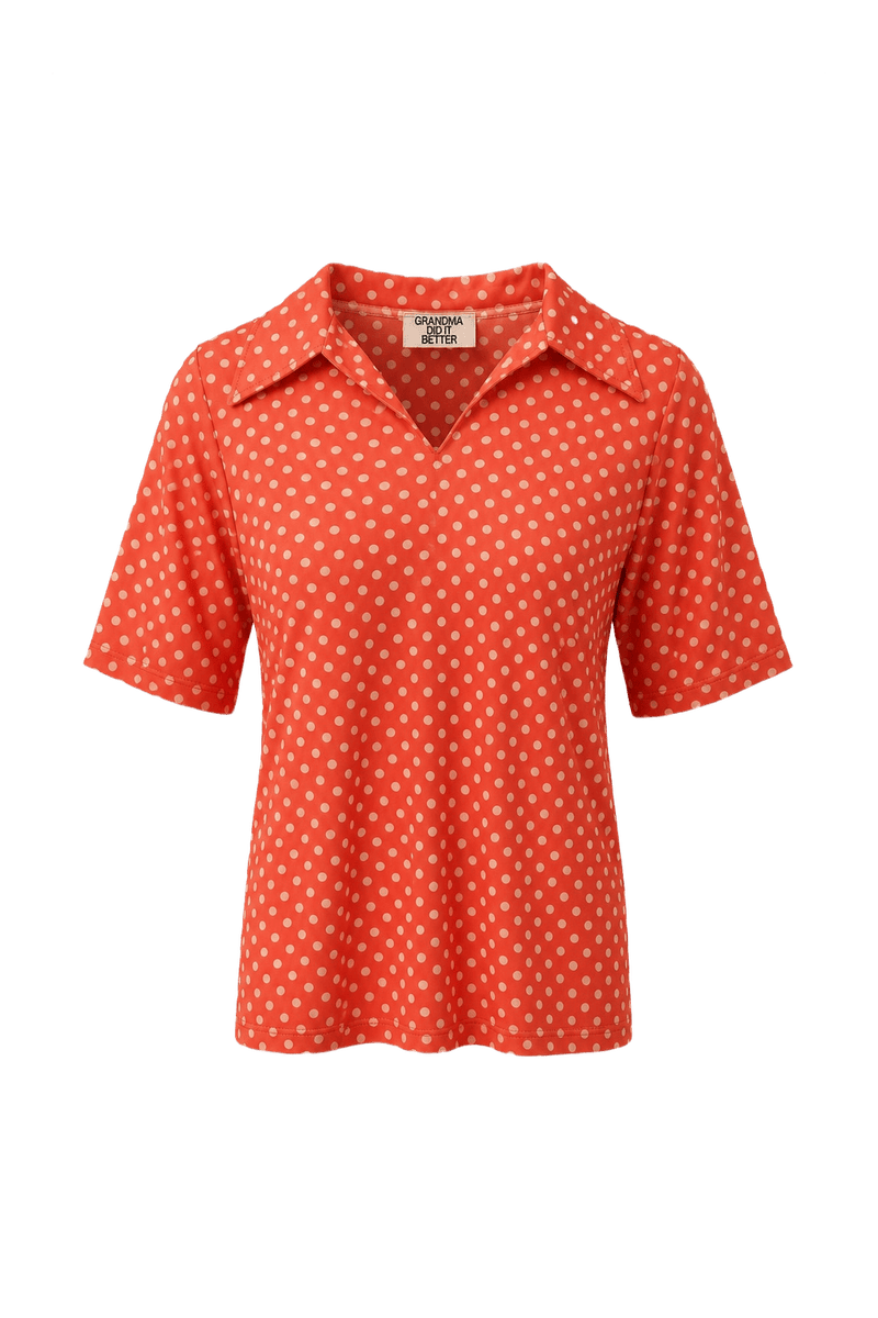 1960s Red Synthetic Blend Shirt - Front View