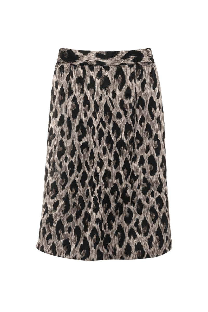 1990s Metallic Silver Synthetic Skirt - Front View