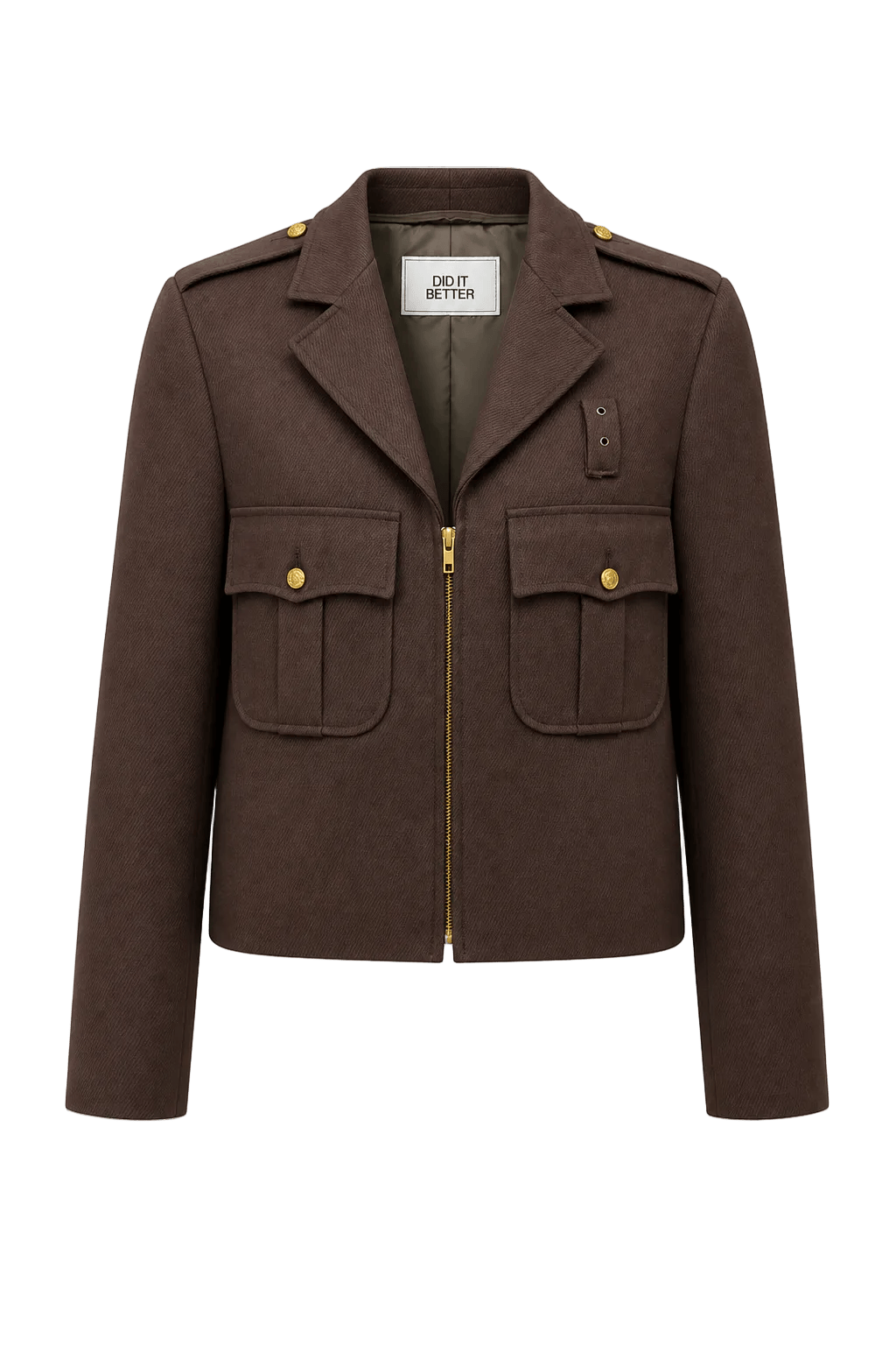 Unknown Brown Wool Blend Jacket - Front View