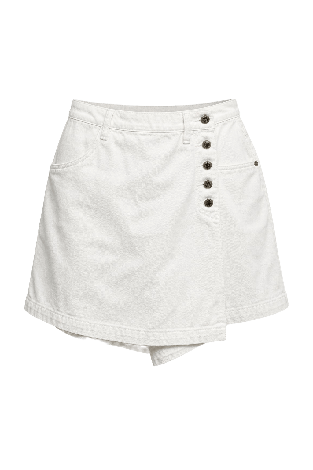 1980s White Cotton Shorts - Front View