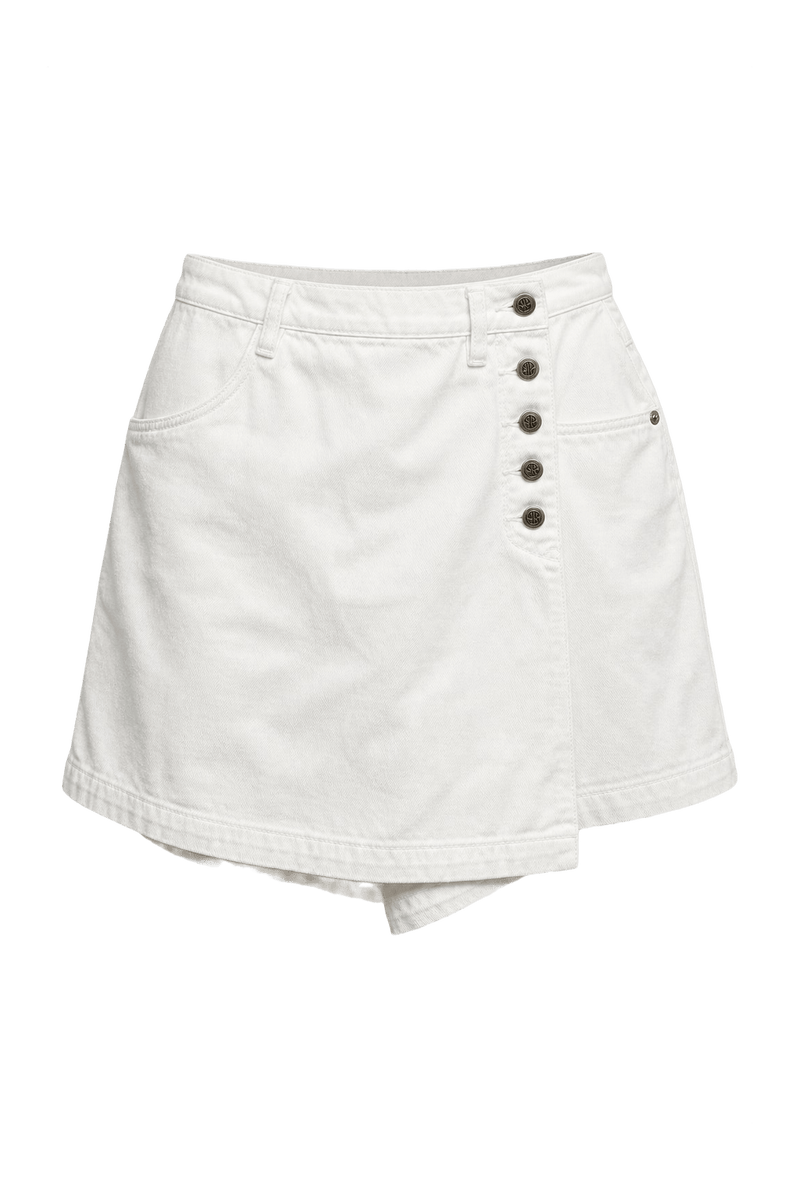 1980s White Cotton Shorts - Front View