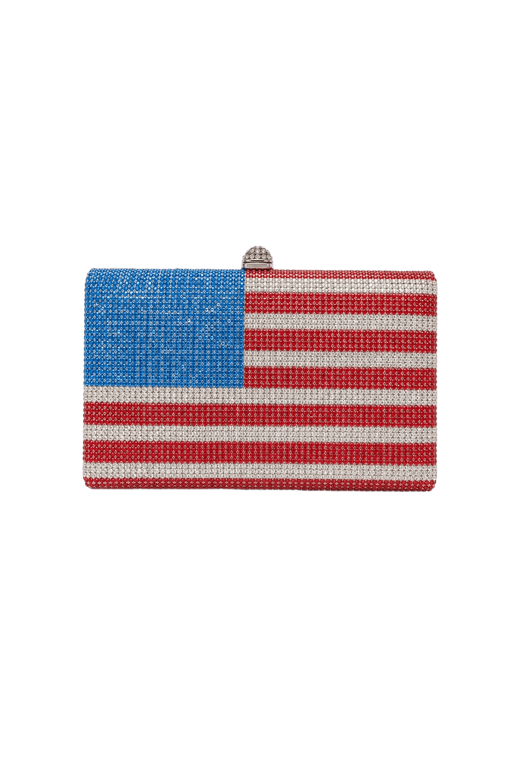 1990s Red, White, and Blue Metal Mesh Clutch Bag - Front View