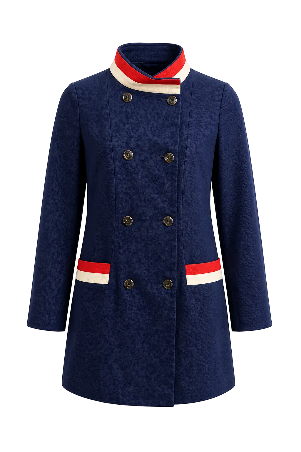1960s Navy Blue Cotton Jacket - Front View