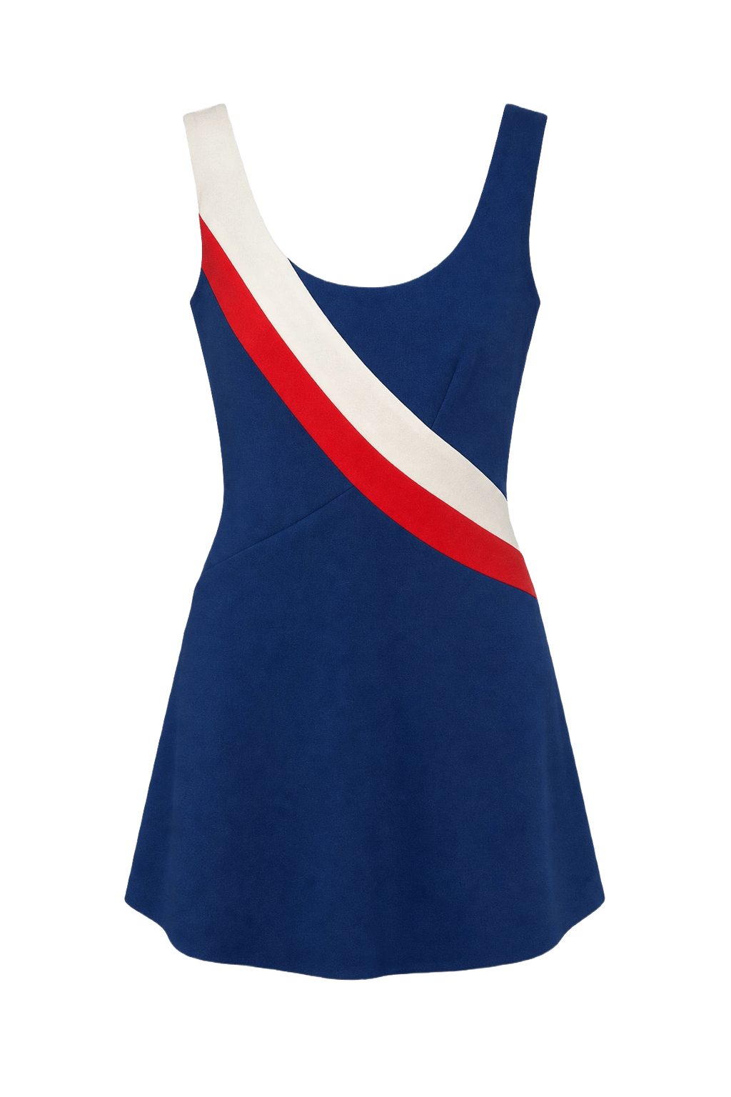 1960s Blue Synthetic Blend Mini Dress - Front View