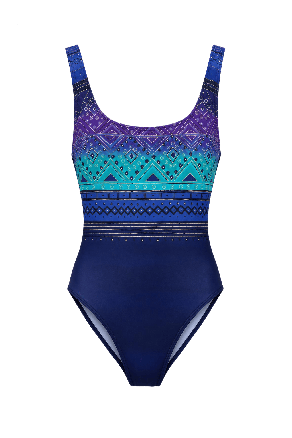 1970s Blue Synthetic Swimwear - Front View