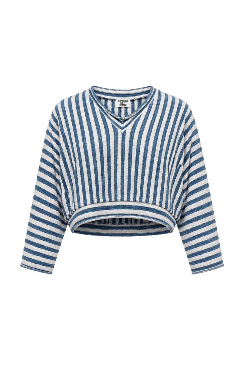 1980s Blue Cotton Sweater - Front View