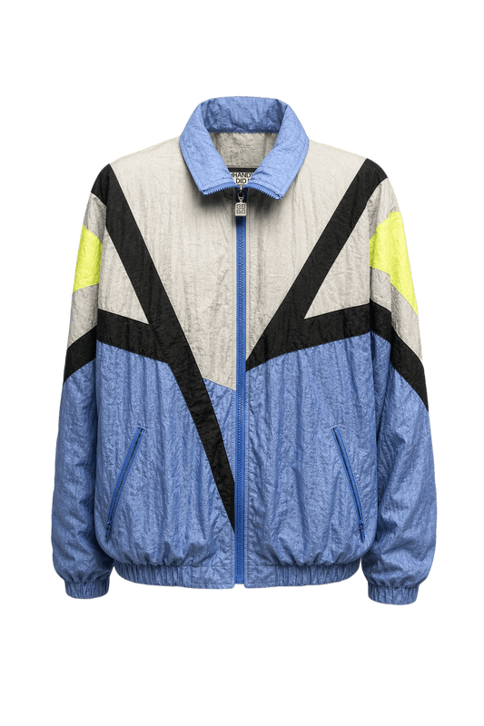 1980s Light Blue Nylon Jacket - Front View
