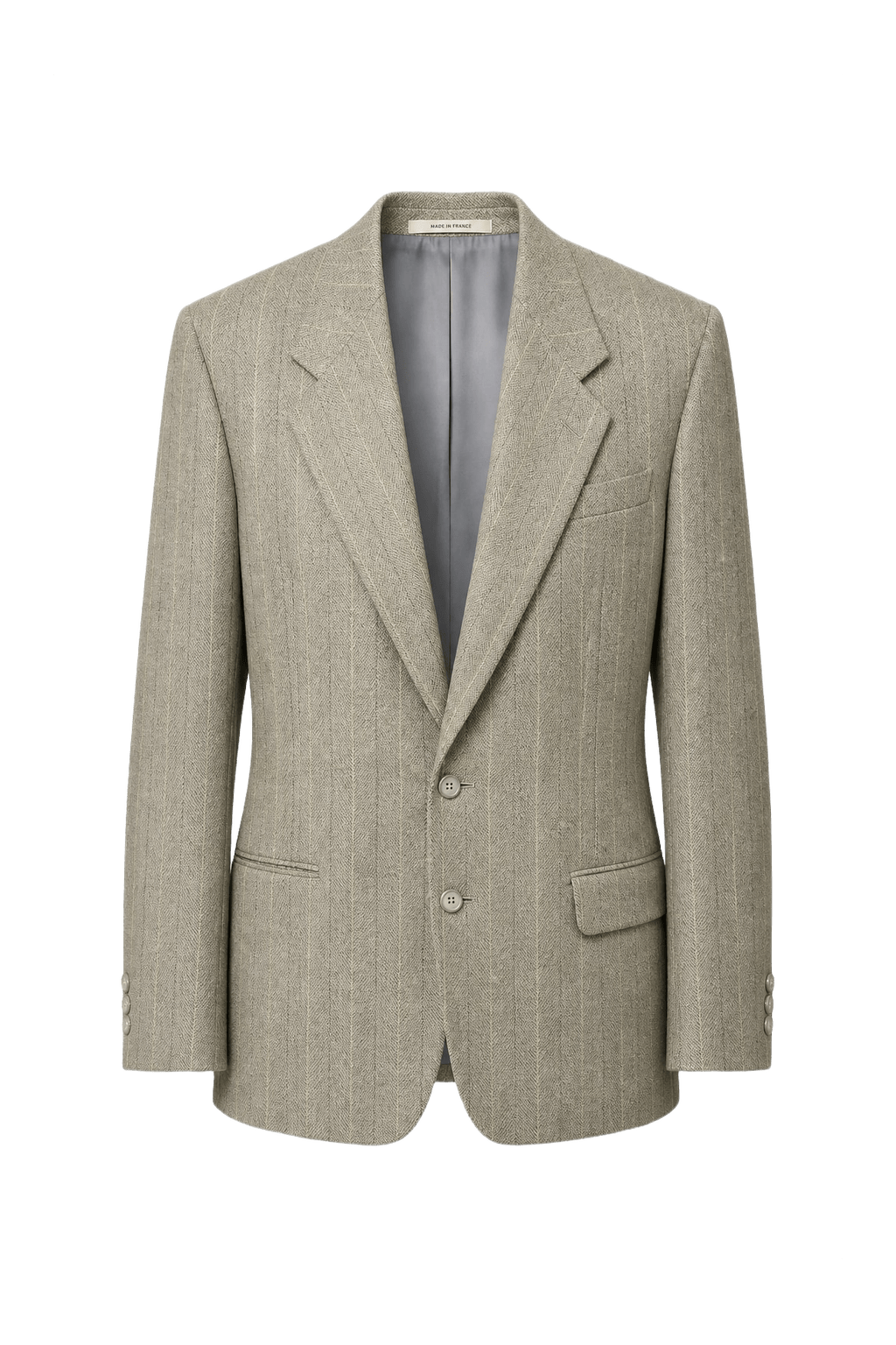 1980s Beige Wool Blend Blazer - Front View