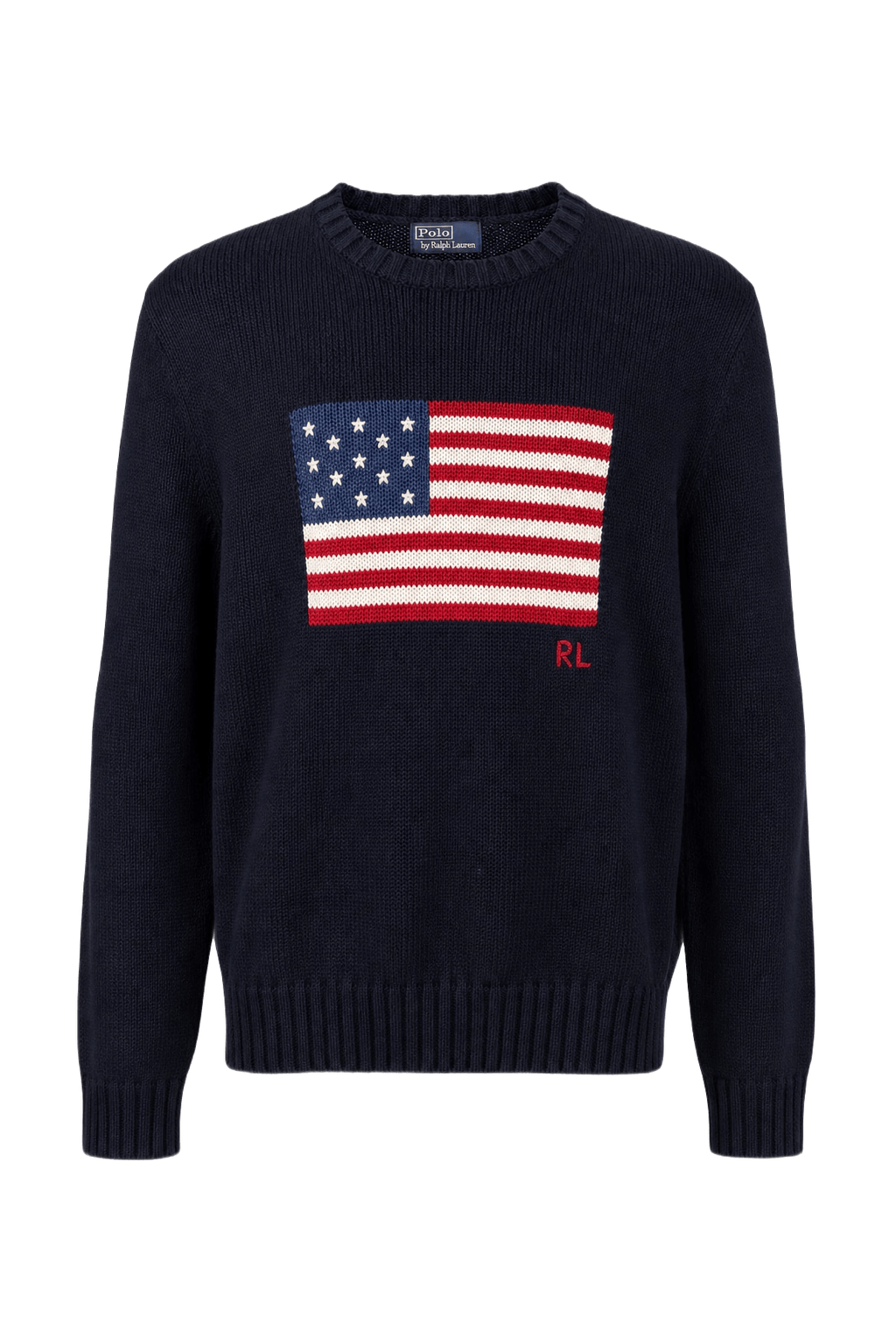 1990s Navy Blue Cotton Sweater - Front View