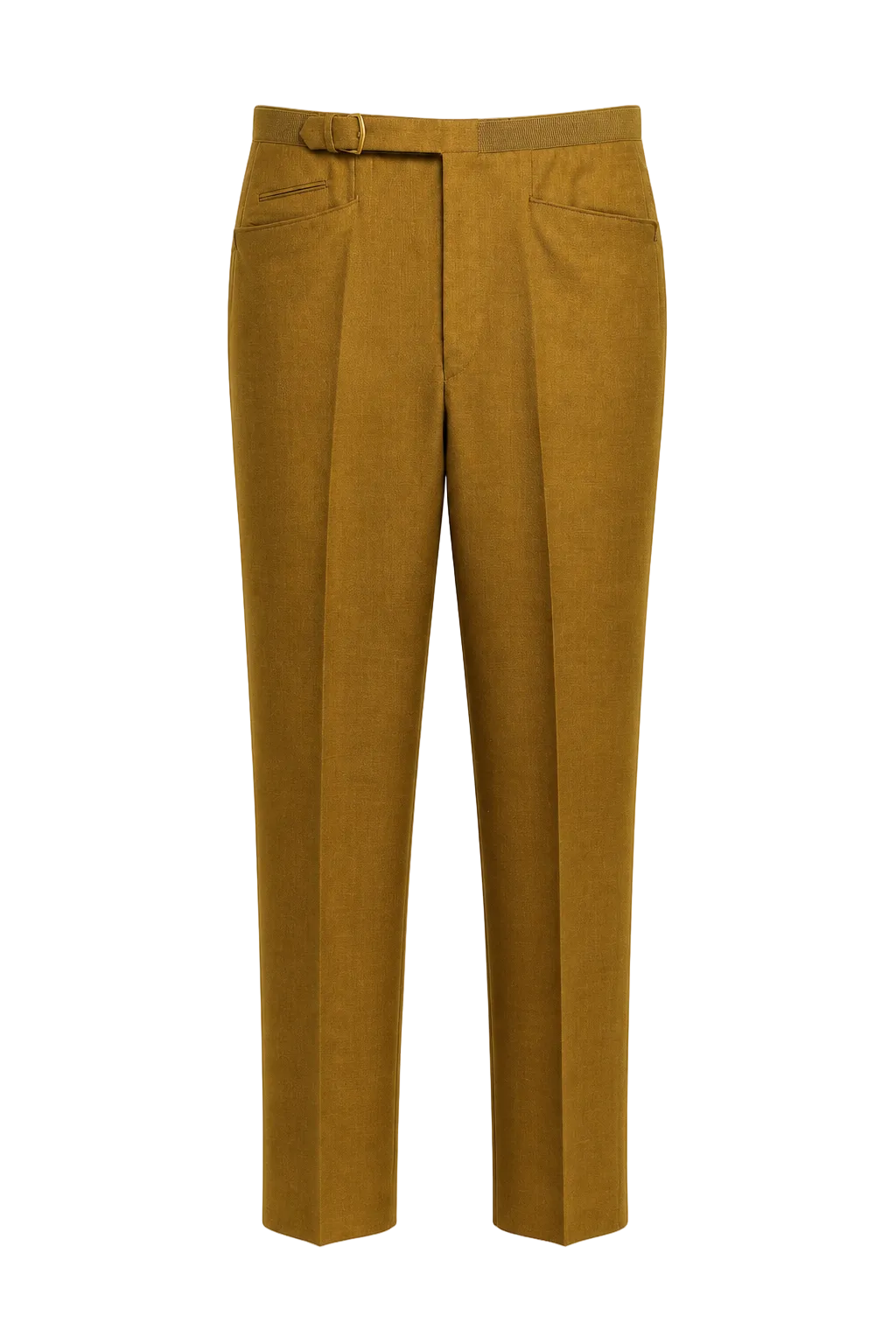 1980s Gold Wool Blend Trousers - Front View