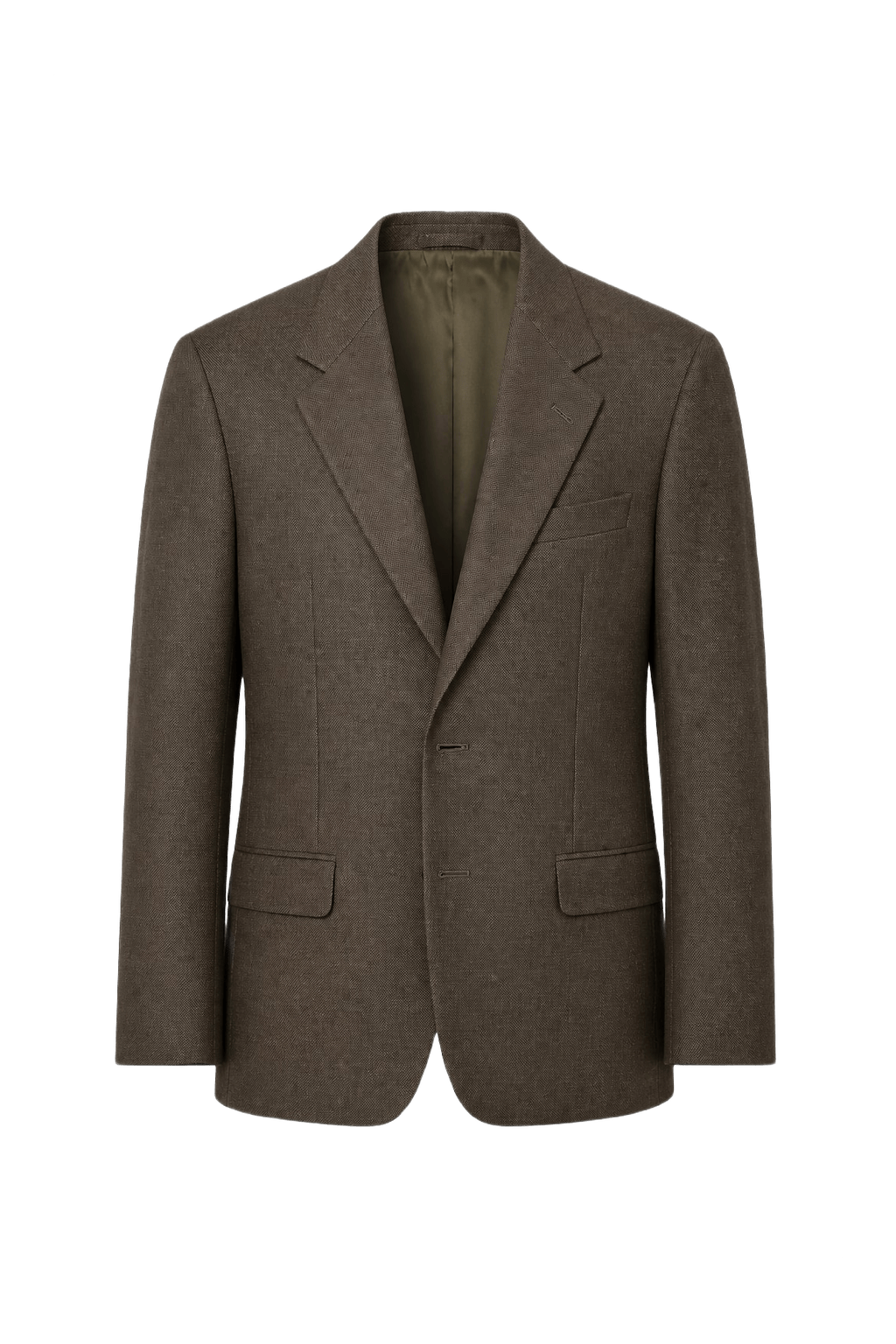 1980s Brown Wool Blend Blazer - Front View