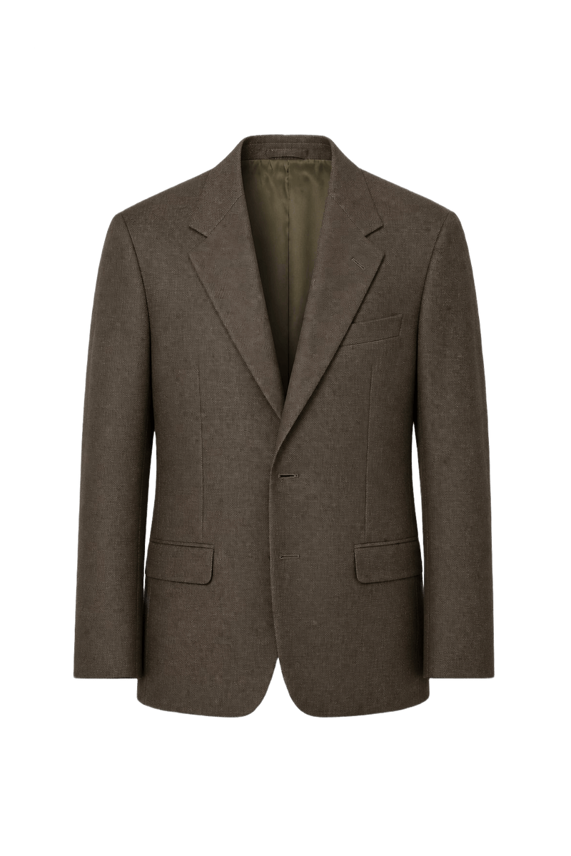 1980s Brown Wool Blend Blazer - Front View