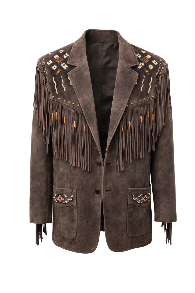 1970s Brown Suede Jacket - Front View