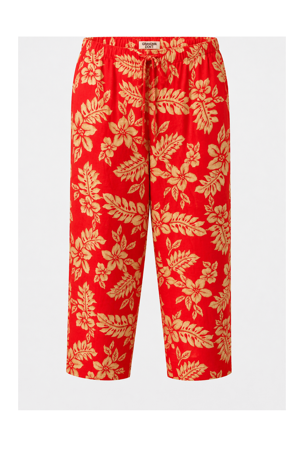 1970s Red Cotton Blend Pants - Front View