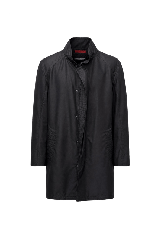 1990s Black Nylon Coat - Front View