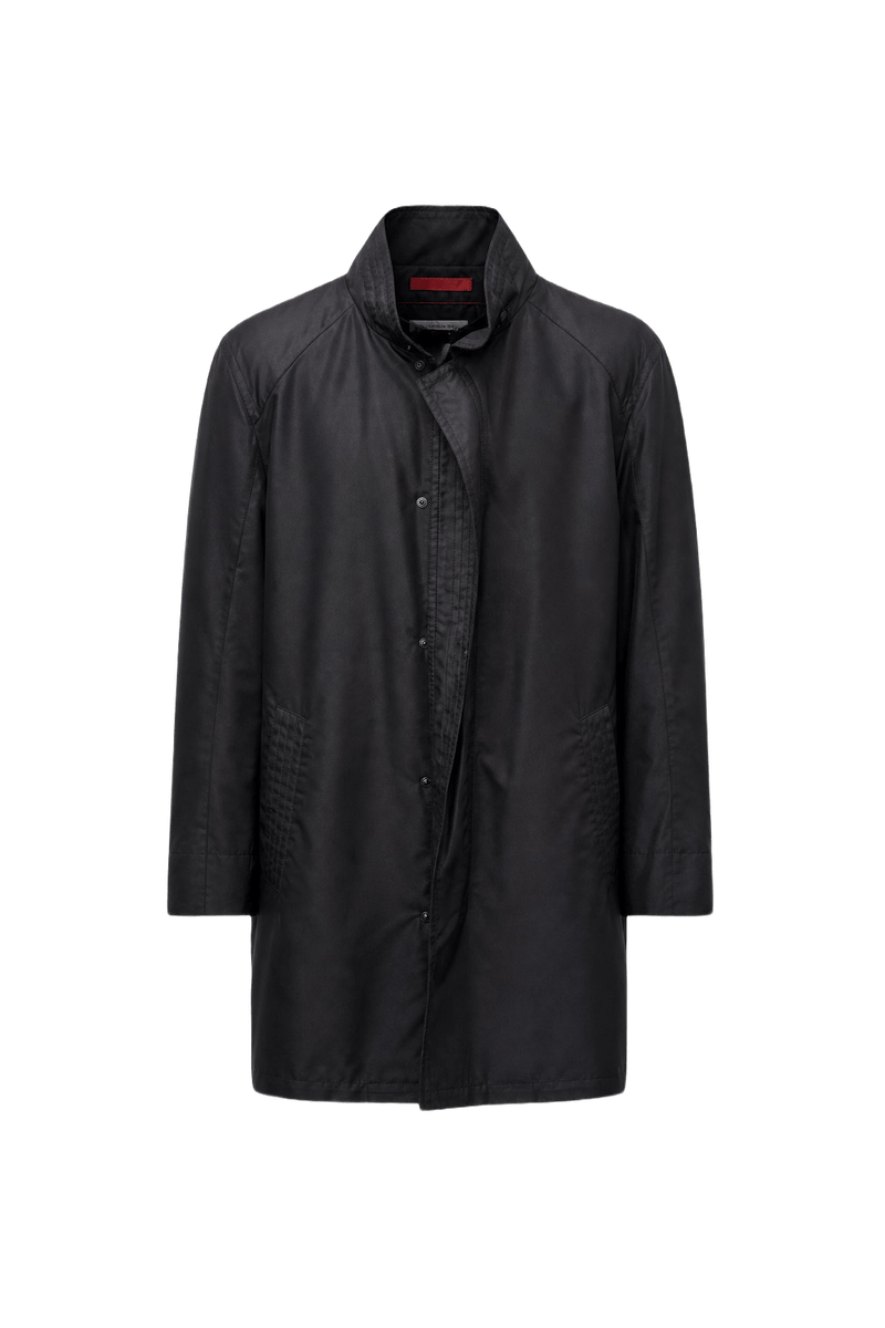 1990s Black Nylon Coat - Front View