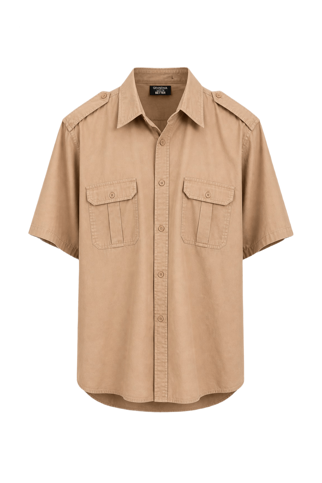 1940s Light Pink Cotton Blend Shirt - Front View