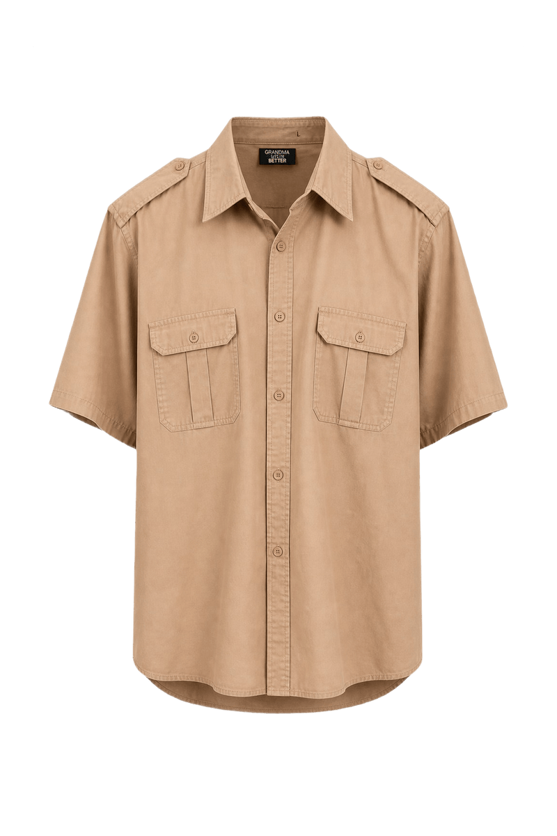 1940s Light Pink Cotton Blend Shirt - Front View