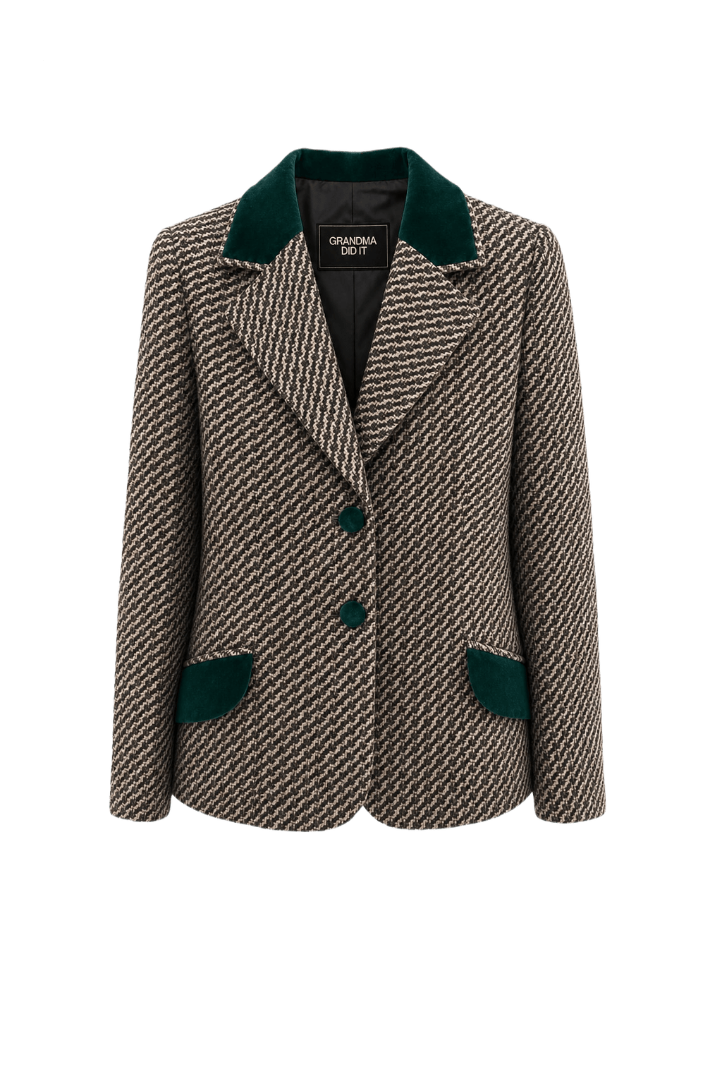 1950s Brown Wool Blend Blazer - Front View
