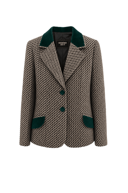 1950s Brown Wool Blend Blazer - Front View
