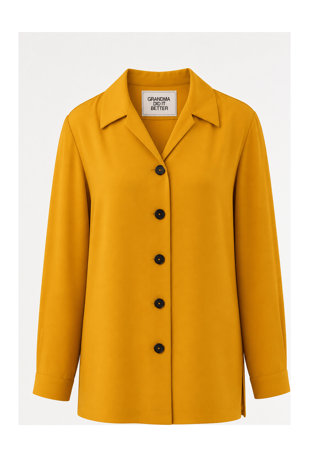 1990s Mustard Yellow Synthetic Blend Jacket - Front View